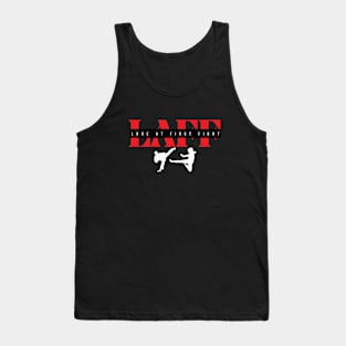 White Black and Red Love at First Fight Design Tank Top